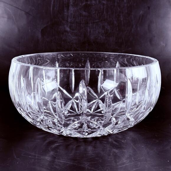 Block Crystal Olympic Bowl 10” 24% Lead Cut Crystal 1990 Centerpiece Fruit VTG - Picture 3 of 11